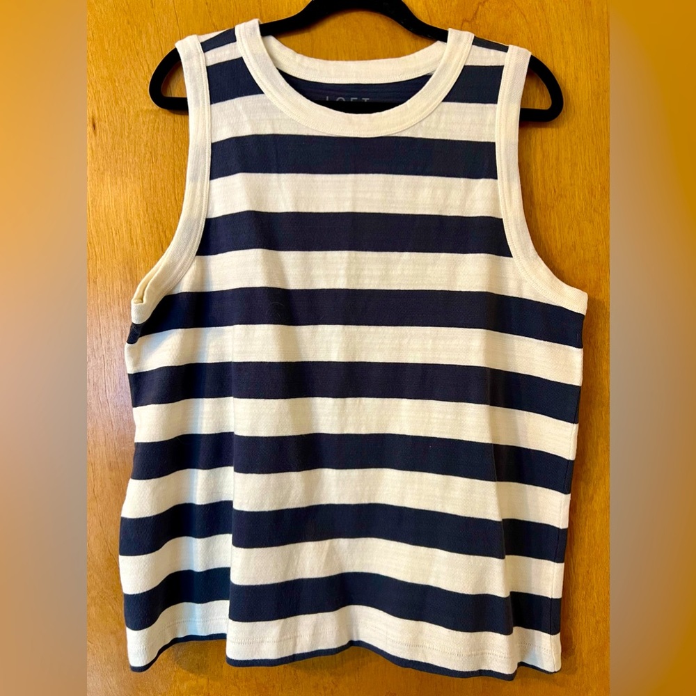 Loft knit striped sleeveless top